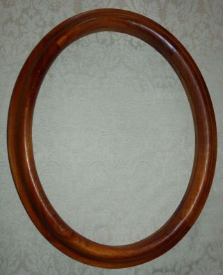 Vintage 11 X 14 Oval Solid Cherry Picture Frame