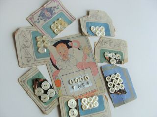 45 Tiny Mother Of Pearl Carved Buttons For Antique China Doll Clothes/baby