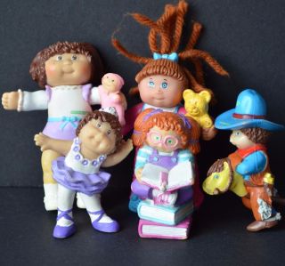 5 Cabbage Patch Kids Toys Vintage Doll Figure Cake Toppers 3 " Ballerina Cow Boy