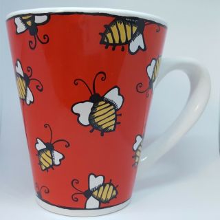 Bugz Bees Red Coffee Mug Cup By Ursula Dodge For Signature Housewares Gift