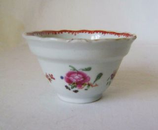 C.  18th Chinese Famille Rose Porcelain Tea Bowl Of Ogee Shape A/f