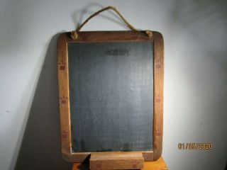 Vintage Double Sided Slate Chalk Board Made In Portugal 7 1/2 " X 9 1/2 " W/tray