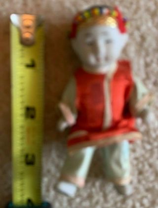 Pair Antique Miniature Bisque - head Dolls.  Chinese boy and girl 2