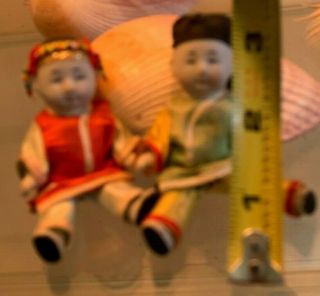 Pair Antique Miniature Bisque - head Dolls.  Chinese boy and girl 3