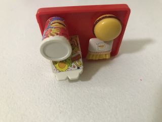 Vintage Barbie Kelly Doll Accessories (2) Two Happy Meal Trays Clip On 3