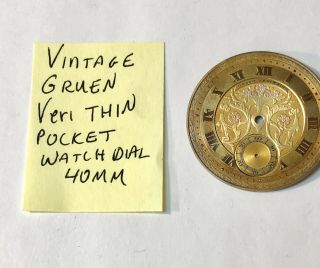 Vintage Gruen Veri Thin Pocket Watch Dial 40mm