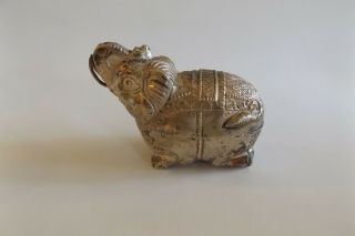 Vintage Indian Silver Elephant Betel Nut Box