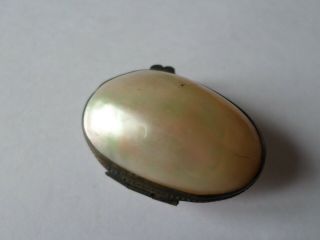 Small Antique Or Vintage Oval Mother Of Pearl Mermaids Purse