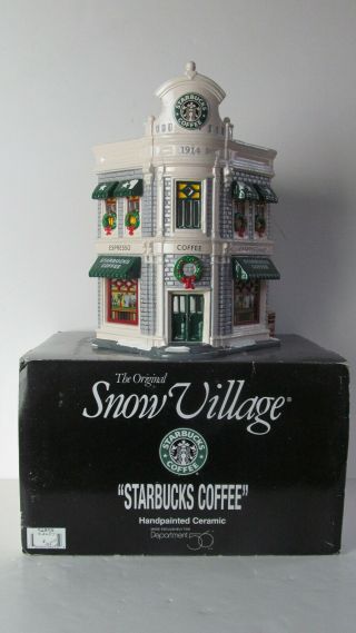 Dept 56 Christmas Snow Village Starbucks Coffee Shop 54859
