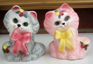 Vintage Kittens Hand Painted Salt And Pepper Shakers Made In Japan Bone China