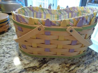 Longaberger 2007 Easter Picket Fence Basket Combo With Tie On
