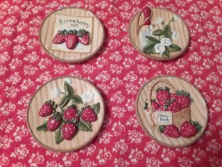 Vintage Mww Market " Berry Delight " Mini Plates - Set Of 4 - Hard To Find
