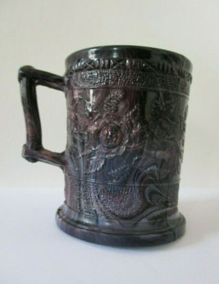 Antique Sowerby Or Davidsons Purple Malachite Slag Glass Tankard /mug