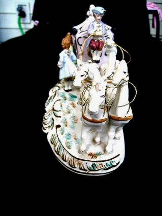 Fairyland China.  Occupied Japan.  Carriage and Horses.  Bisque. 2