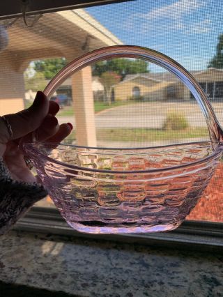 Longaberger Collectors Club Pressed Pink Glass Crocus Basket