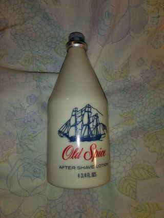 Vintage Old Spice After Shave Lotion Full 4 3/4 Oz Bottle Shulton Inc.