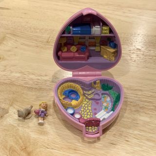 Vintage Polly Pocket Kozy Kitties 1993 Bluebird Compact - Polly And Cat