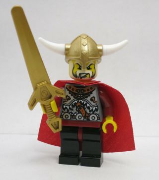 Viking King 7019 Gold Helmet Red Cape Vikings Castle Lego Minifigure