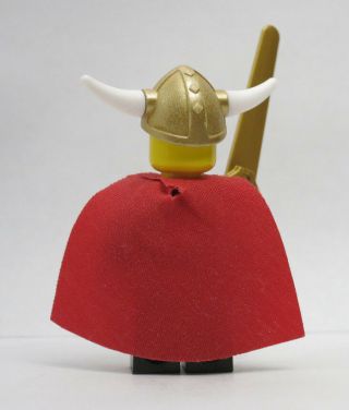 Viking King 7019 Gold Helmet Red Cape Vikings Castle Lego Minifigure 2
