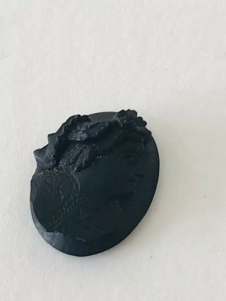 Antique Victorian Whitby Jet Carved Cameo