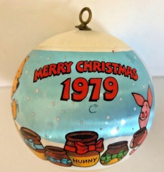 Hallmark 1979 Winnie The Pooh And Gang Satin Ball Christmas Tree Ornament