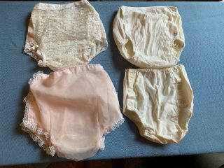 Vintage Diaper Covers Rubber Pants For Full Sized Baby Dolls Sz 3 Mo.  6 Mo.