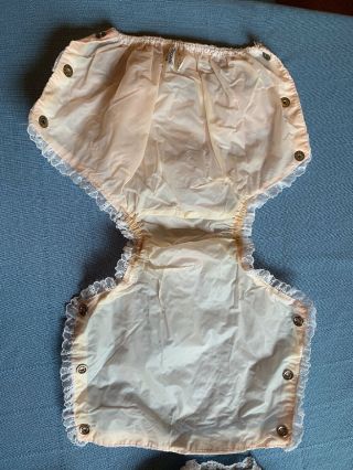vintage Diaper covers rubber Pants for Full Sized Baby dolls sz 3 mo.  6 mo. 5