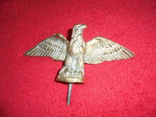 Old Brass Eagle Finial For Clock Flag Pole Topper 6.  5 " Across The Wings