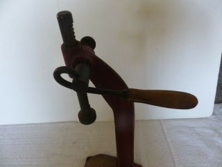 Vintage Antique BIG BEN Red Bottle Capper Corker Cast Iron Drill Press 3