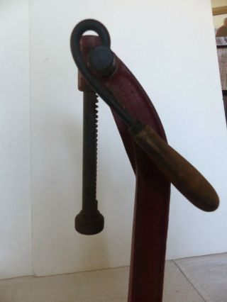 Vintage Antique BIG BEN Red Bottle Capper Corker Cast Iron Drill Press 5
