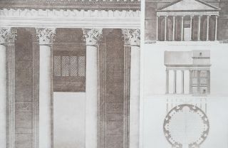 Rome Portico Of Pantheon Columns Facade Floor Plan - 1905 Espouy Print