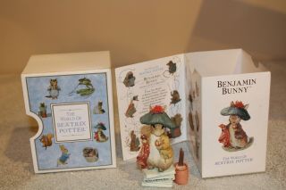 The World Of Beatrix Potter Figurine Benjamin Bunny On Book 1996 Resin Nursery