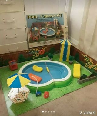 Vintage Barbie Pool And Cabana Set By Empire Toys.  Box