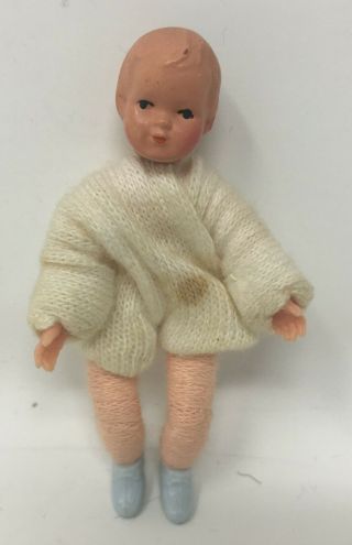 Vintage Miniature Dollhouse Doll Germany Caco Shackman Bendable Toddler Child
