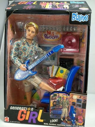 Generation Girl My Room Blaine Barbie Doll Guitar Playset 2000 Opened Intact Mib