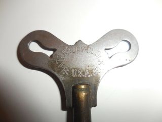 antique brass - steel top clock key by Waterbury Clock Co.  PRICE CUT 3