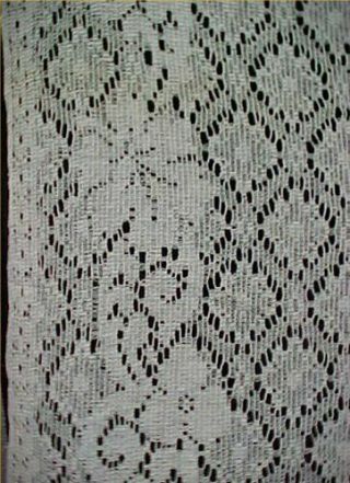 Vintage Antique Lace Curtain Panel 60x80 