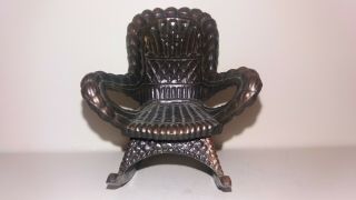 Vintage Durham Industries Metal Dollhouse Miniature Rocking Chair Model 39