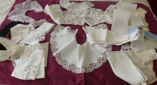 Large Selection Of Vintage Lace Collars And Cuffs