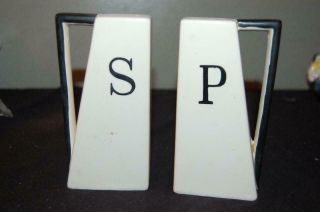 Vintage Black And White Art Deco Salt And Pepper Shakers