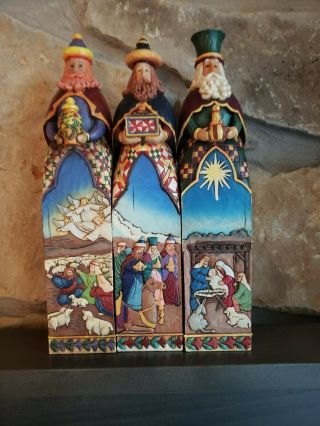 Jim Shore 10 " 3 Wisemen 3 Kings Gift Of Love Hope Caring Nativity Set Figurines