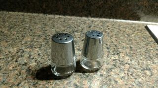 Vintage Salt & Pepper Shakers Small Glass Chrome