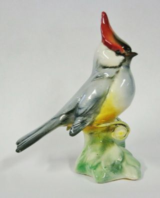 Tay Giuseppe Tagliariol - Italian Porcelain Bird With Tay Sticker Gray Cardinal