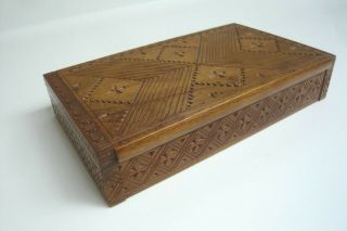 Vintage Hand - Carved Olive Wood Trinket Box
