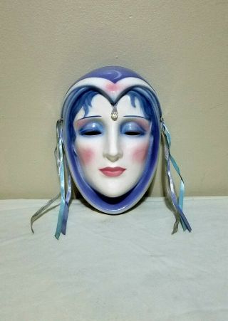 Clay Art Vintage Ceramic Mask: Elegant Face Decorative Wall Hanging