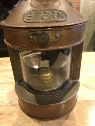 Vintage ? Tung Woo Nautical Stern Oil Lamp - Hong Kong