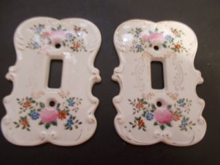 Vintage Floral Ceramic Light Switch Plate Covers