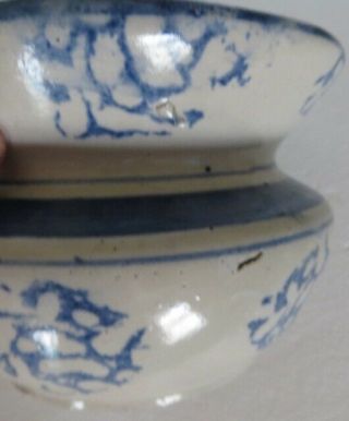 Antique Stoneware Pottery Spongeware Spittoon Cuspidor 3