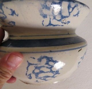 Antique Stoneware Pottery Spongeware Spittoon Cuspidor 5