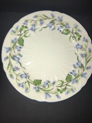 VINTAGE SHELLEY TEA CUP,  SAUCER,  & DESSERT PLATE WHITE WITH BLUE FLOWERS 5